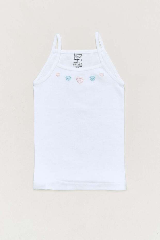 Embroidered Thread Strap Girls' Undershirt