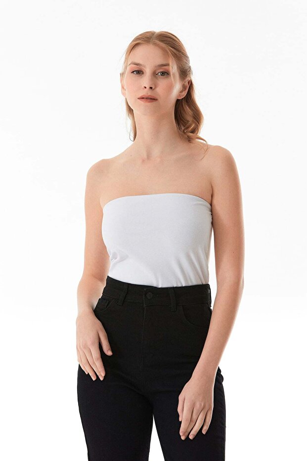 Basic Strapless Bustier with Side Slits - 8