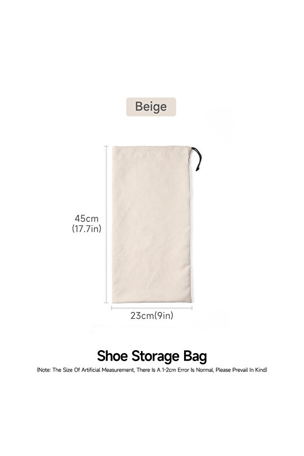 10PCS Beige WEEDI 3/10Pack Shoe Storage Bags, Travel Accessories, Dustproof & Reusable, Flannel Shoe