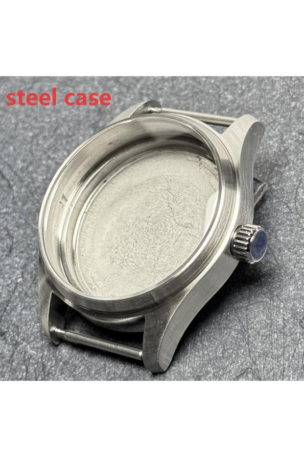 36mm ETA PT steel-soild back T2 Titanium/Steel Pilot Diving Watch Case for NH34 NH35 NH38 NH70 PT/ET