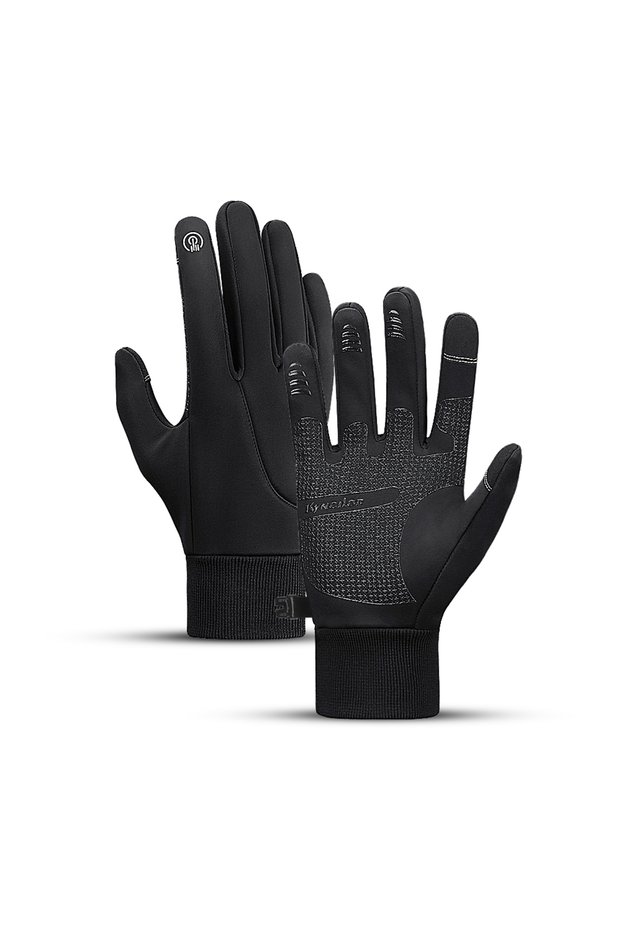 L A0006-BK Kyncilor Winter Cycling Gloves Waterproof Fleece Velvet Touch Screen Bike Gloves For Fish