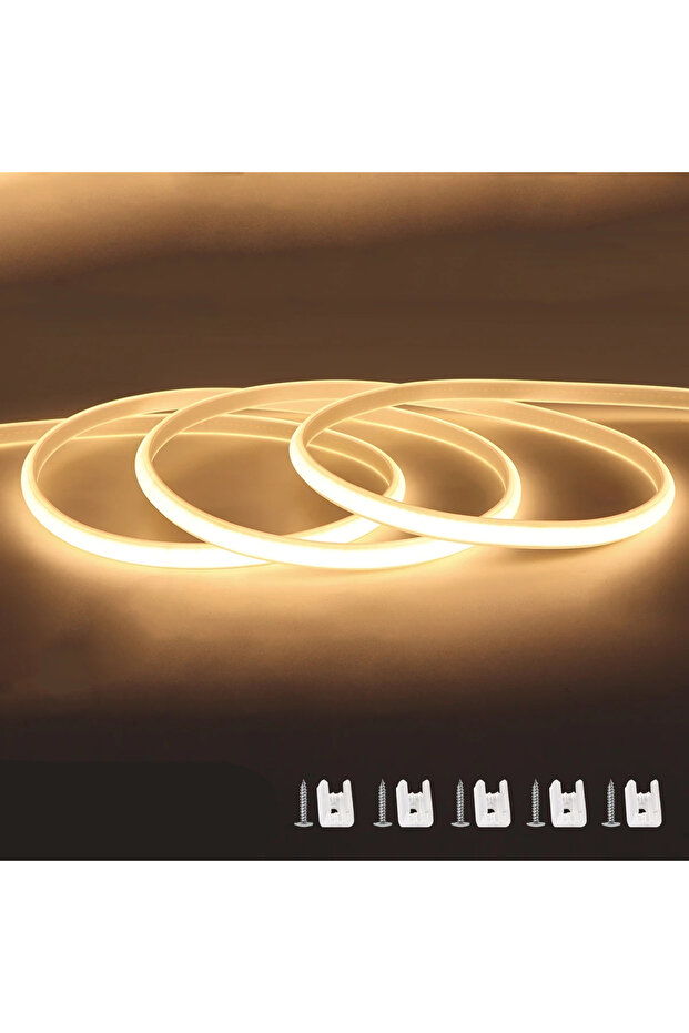 1M 220V EU Power Plug Warm White 110V 220V Cob LED Strip Light Super Bright Waterproof With EU US Po