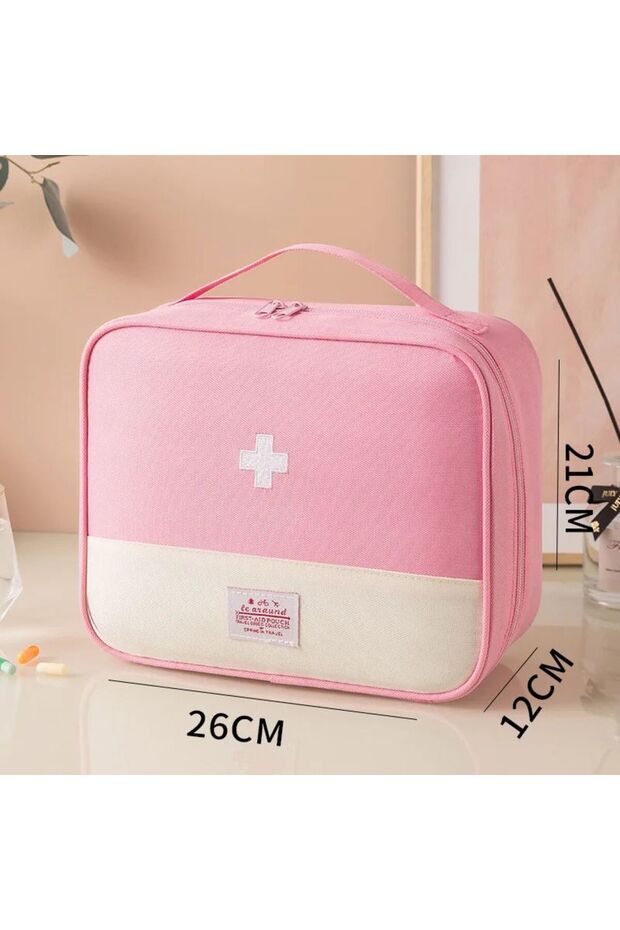 Pink Large Capacity Medicine Bag Travel Portable Medical Bag Home Medicine Storage Bag Set Portable