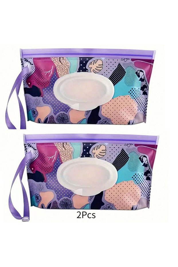 2Pcs Purple 1/2/3/4Pcs Portable Wet Wipes Box Baby Wipe Dispenser Travel Refillable Wet Wipe Contain