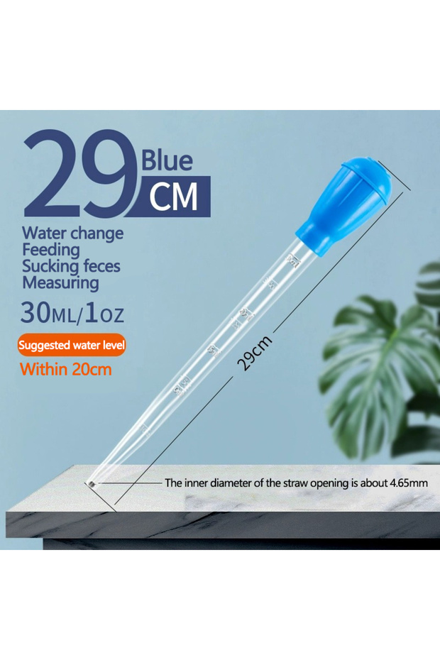 29cmBlue Lengthen Pipettes Cleaner Simple Cleaning Tool for Aquarium Water Changer Aquarium Siphon F
