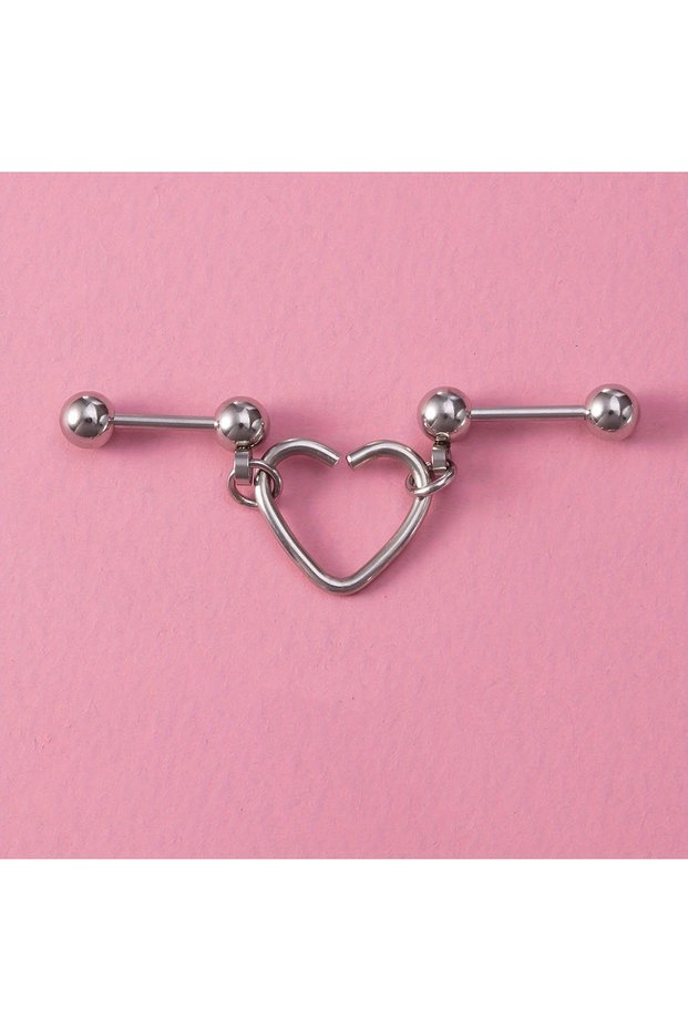 1pc Style A 1pc/2pcs Simple Stainless Steel Heart Stud Earrings for Women Perfect for Cartilage Trag