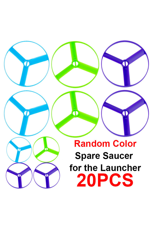 green Flying Saucer Disc Launcher Kids Flying Toys Pull String UFO Throw Catch Outdoor Sport Propell
