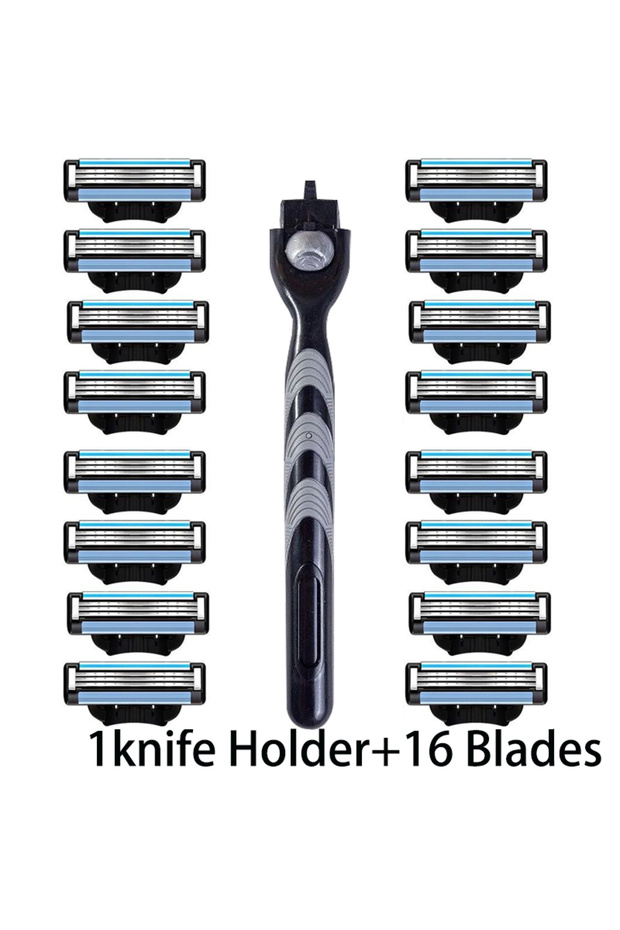 1 holder 16 blades Shaver Brand New Design Men Razor Shaving Three Layer Shaver Reusable Razor Impo