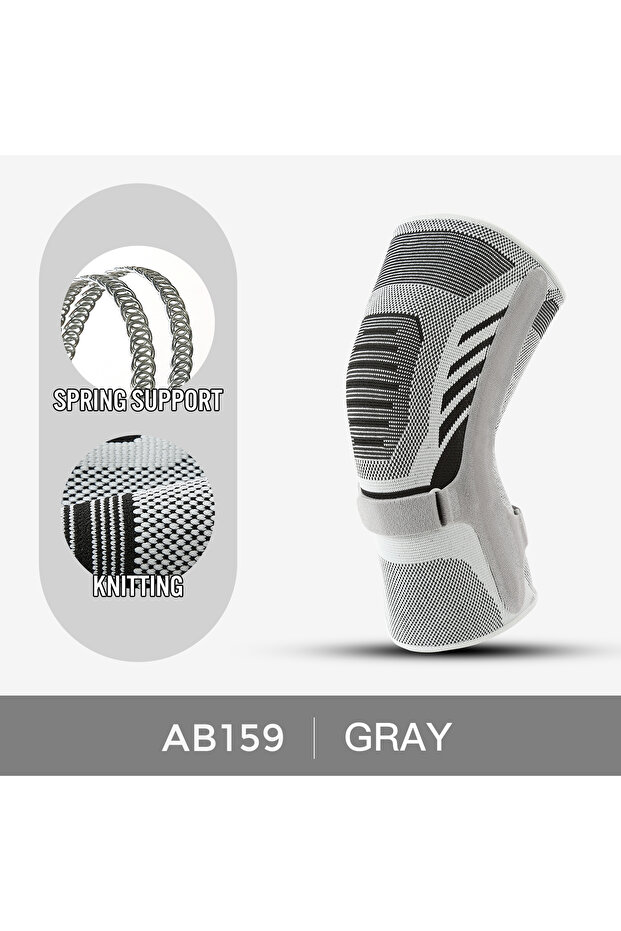 XL AB159-GY 1PCS Knee Brace Support Straps Knee Compression Sleeves for Men & Women Meniscus Tear Ar