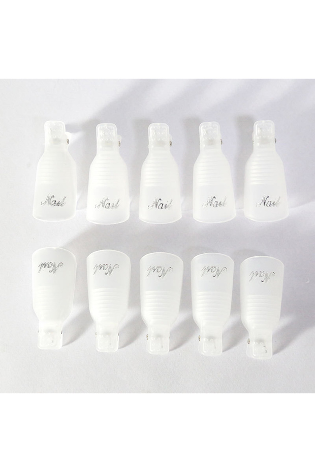 transparent 10pcs/bag Nail Acrylic Removal Clip for Remove UV LED Gel Polish Purple Pink Manicure To