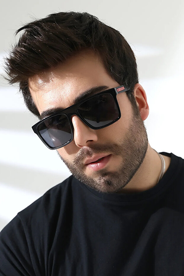 Men's Square Black Accessories Polarized Sunglasses 23061 C2 P