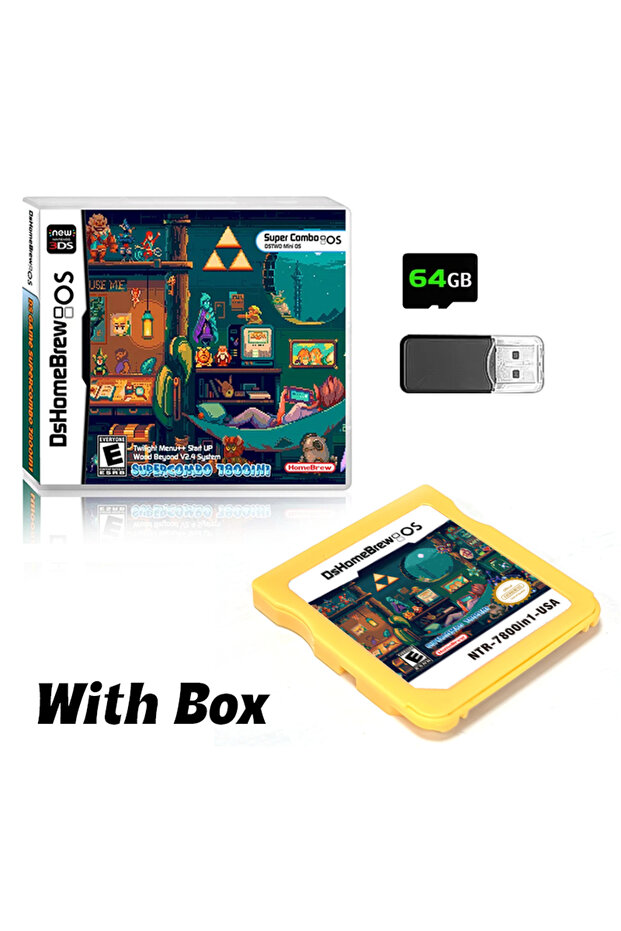 Gold With Box 7800 In 1 DS Card Game Collection R4 3DS Flash Card for NDSL NDSi 3DS 2DS Adapter Memo