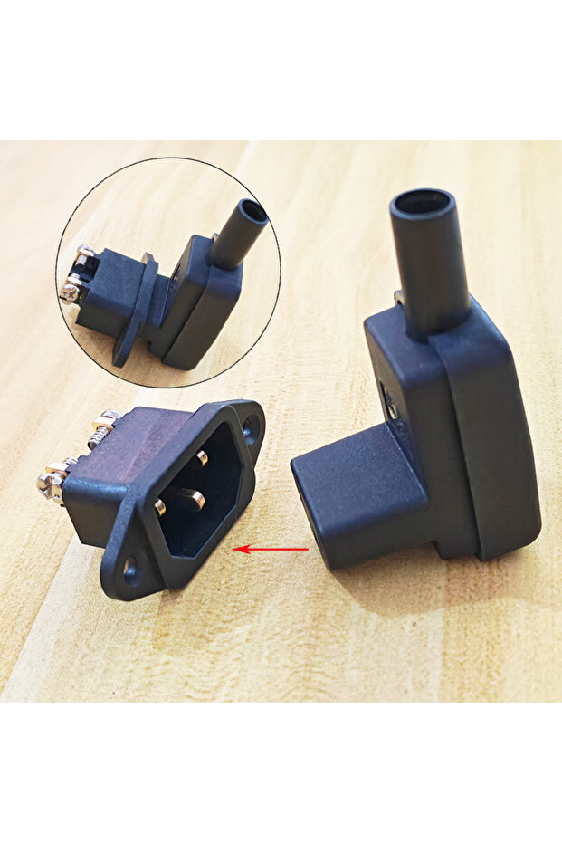 1PC AB-1Set IEC C13 C14 AC Power Socket Plug 3Pin Black Male Female Docking Rewirable Connector For