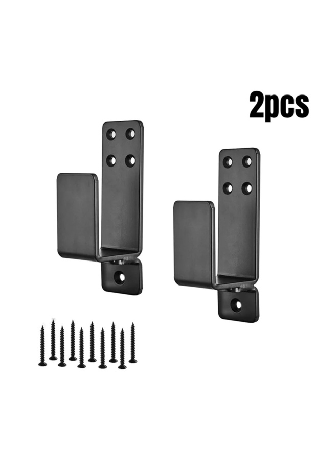 as shown 2PCS 2pcs Door Barricade Brackets Drop Open Bar Holder Heavy Duty Carbon Steel U Bracket fo
