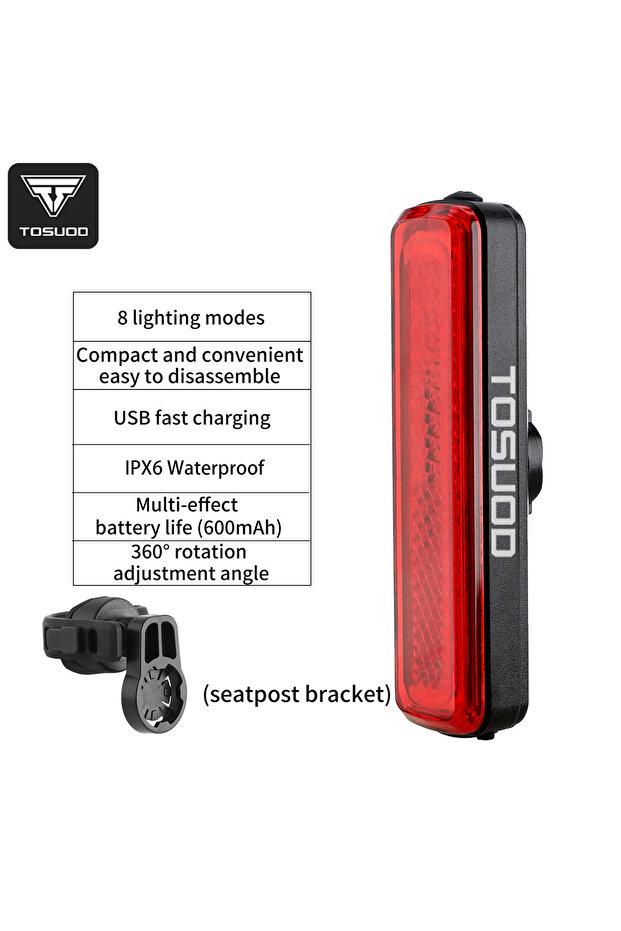 Sitting style TOSUOD Bicycle Taillight Waterproof Bicycle Taillight LED Bicycle Taillight High Brigh