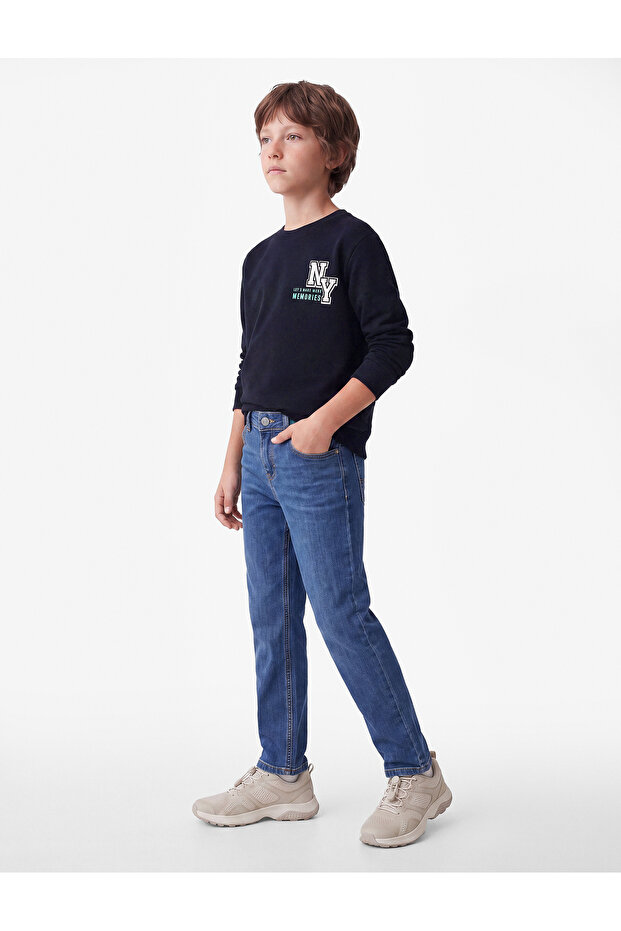 Cotton Long Sleeve Crew Neck Printed Sweatshirt