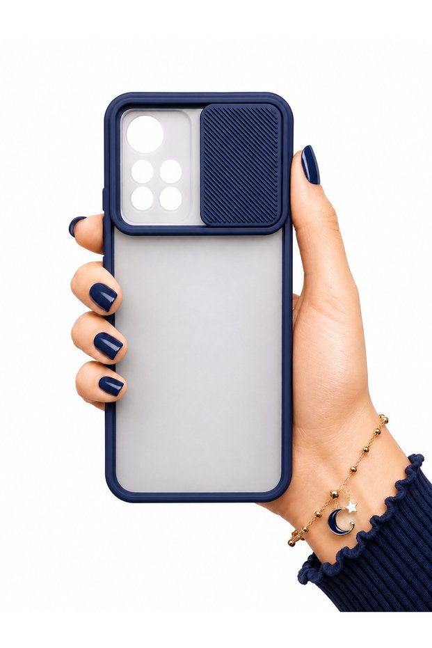 Redmi Note 11 Pro Plus 5g Compatible Case with Sliding Camera Protection Matte Lens Phone Case - Navy Blue