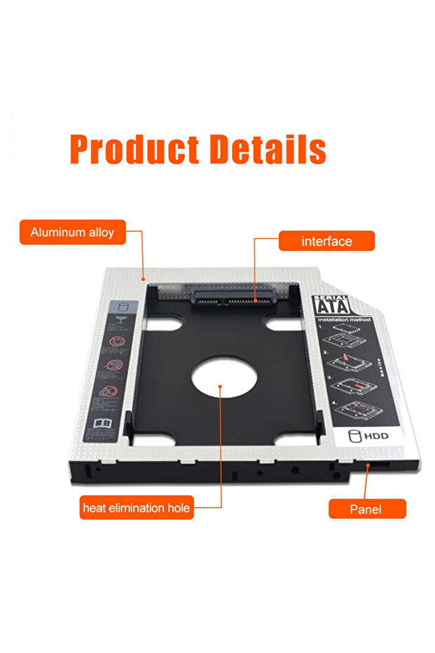 محول قرص صلب 12.7 ملم لـ HDD و SSD، واجهة SATA 3.0، حامل قرص صلب للابتوب، قوس 9.5/12.7 ملم لـ CD و DV