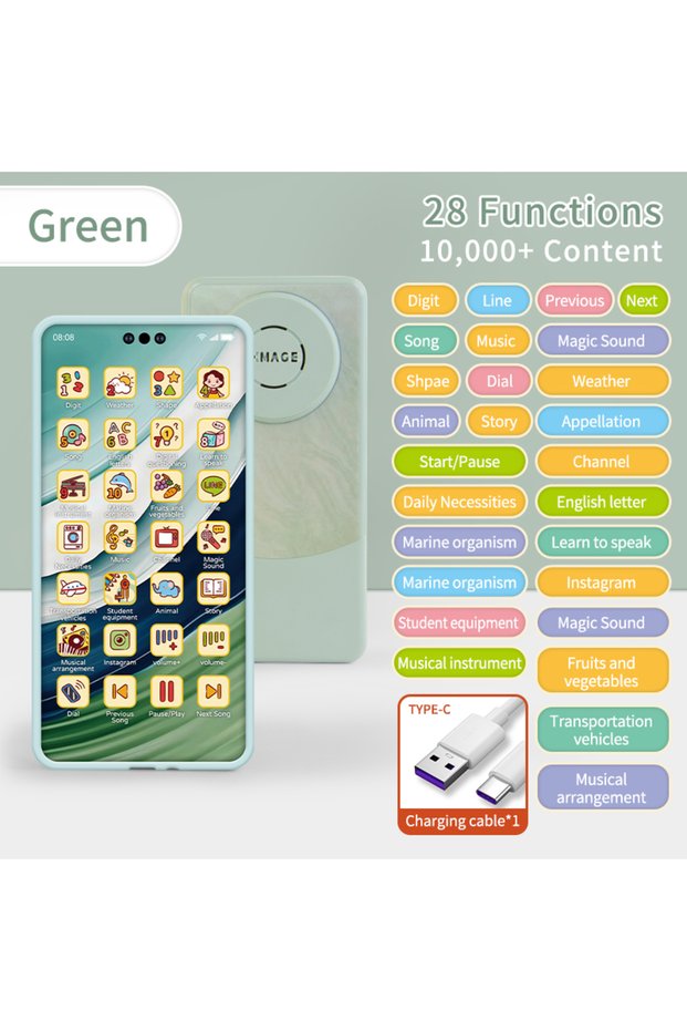 green Toy Cell Phone Educational Toys Cellphone Baby Kid Educational Toy Phone Mobile Phone Model To