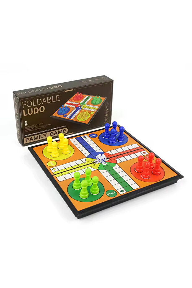 Multicolor Ludo Game Set Strategy Game Parent Interaction with Foldable Board Travel Family Game for