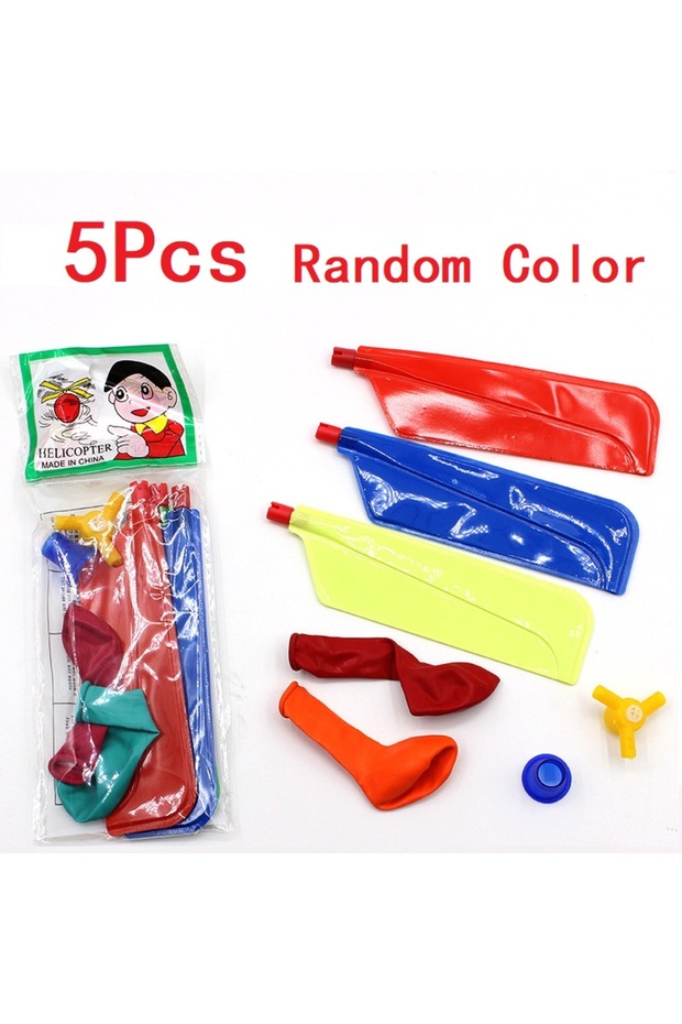 5PC Random Color 5PCS Children's Outdoor Funny Balloon Helicopter Launcher Set Balloon Parent-child