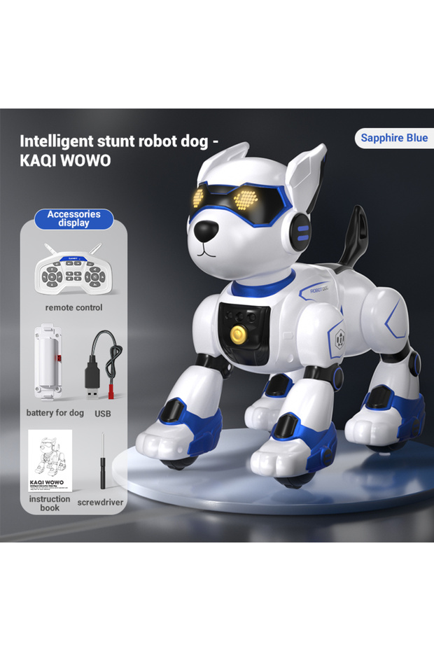 blue dog Funny RC Robot Electronic Dog Stunt Dog Voice Command Programmable Touch-sense Music Song R