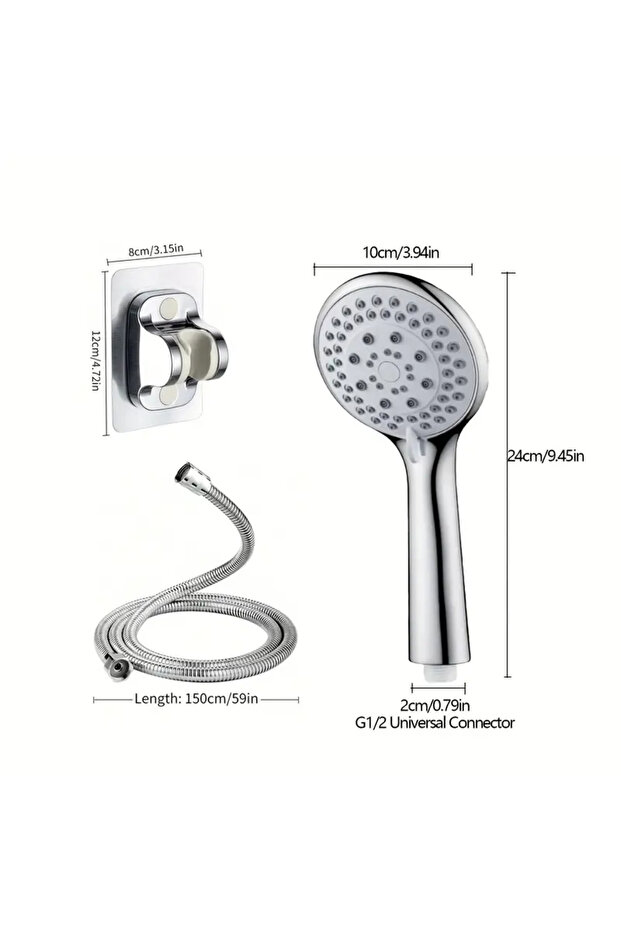 3pcs Bathroom Sprayer Shower Jetting Shower Head Water Saving Handheld Adjustable 5 Modes SPA Shower