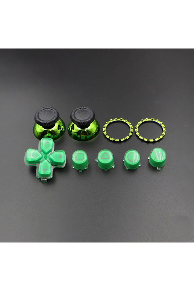 N8 H N6 A B X Y Cross Crystal Button Mushroom Cap Thumbstick Joystick Cover with Accent Rings Chrome