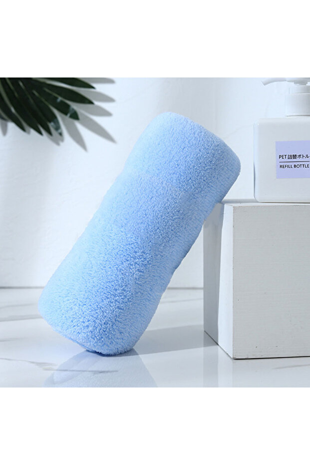 35x73cm Blue Face Towel Superfine Microfiber Absorbent High-density Coral Fleece Towel Quick Dry Cle