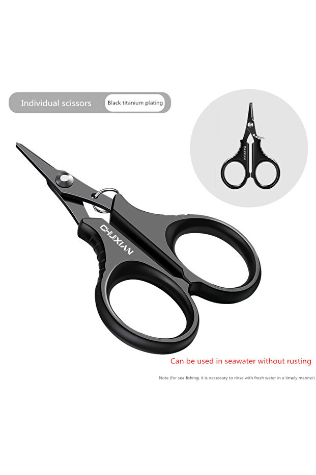 Number 3 Titanium Coated Stainless Steel Fishing Scissors Pliers for Cutting PE Braided Wire, Carp O