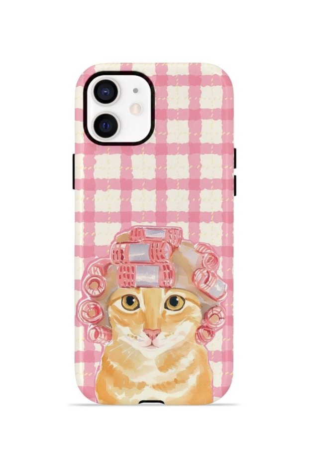 iPhone 11 Vorian Double Layer Case Pink Picnic Cat