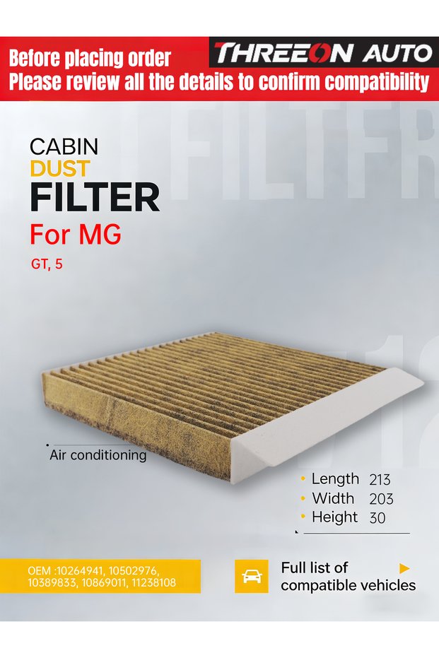 For MG NEW GT NEW MG 6 NEW MG 5 Activated Carbon Air Cabin Filter 10264941 10502976 CUK22051 MK9584