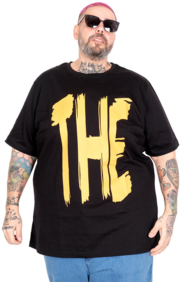 تي شيرت موديل XL كبير الحجم The U26165 أسود