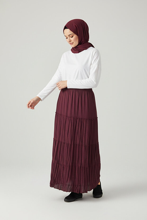 Women's Folded Summer Gypsy Skirt with Elastic Waist