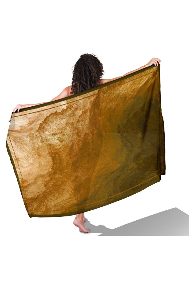 Mystic Smoke Amber Patterned Non-See-Through Satin Pareo