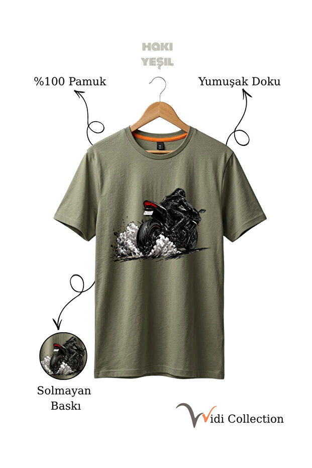 Motor Tire Smoke Effect 100% Cotton Regular Fit Unisex T-Shirt