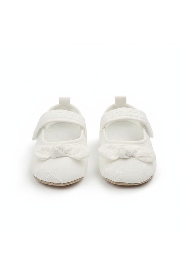 - Baby Blossom Lace Mary Jane Shoes - Beige & White - 0M to 18M