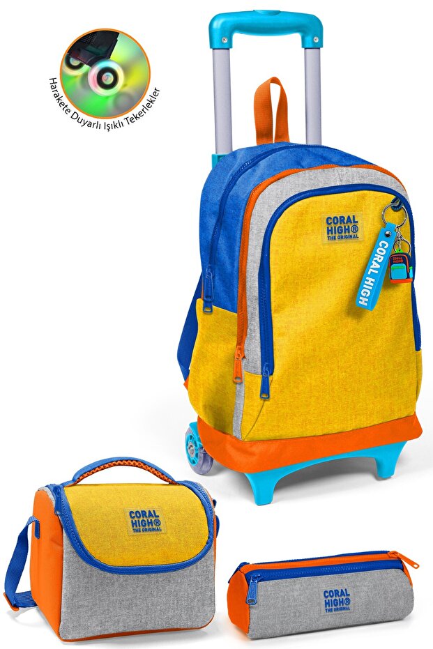 Kids Gray Yellow Checkerboard 3-Piece Bag Set Set0134021