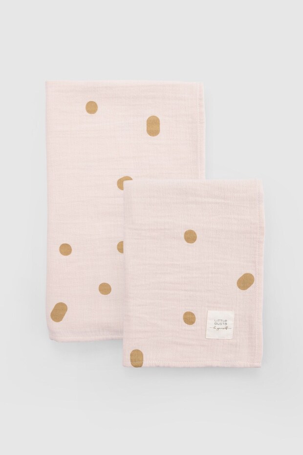 Organic Cotton 2-Piece Muslin Beach Towel Set Pink