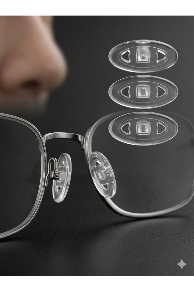 10 Pieces (5 Pairs) Glasses Nose Pads - Screw-On Ellipse Silicone Plate 19 mm - Soft Comfortable Set