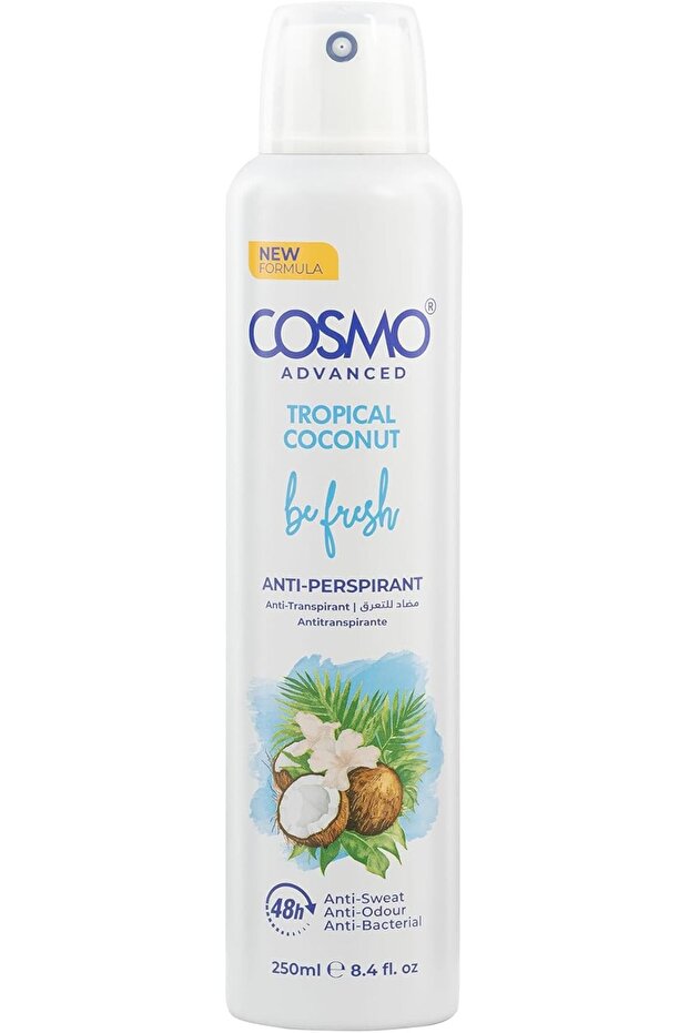 Cosmo Be Fresh Body Anti-Perspirant Deodorant Coconut 250ml | 48-Hour Freshness for Men