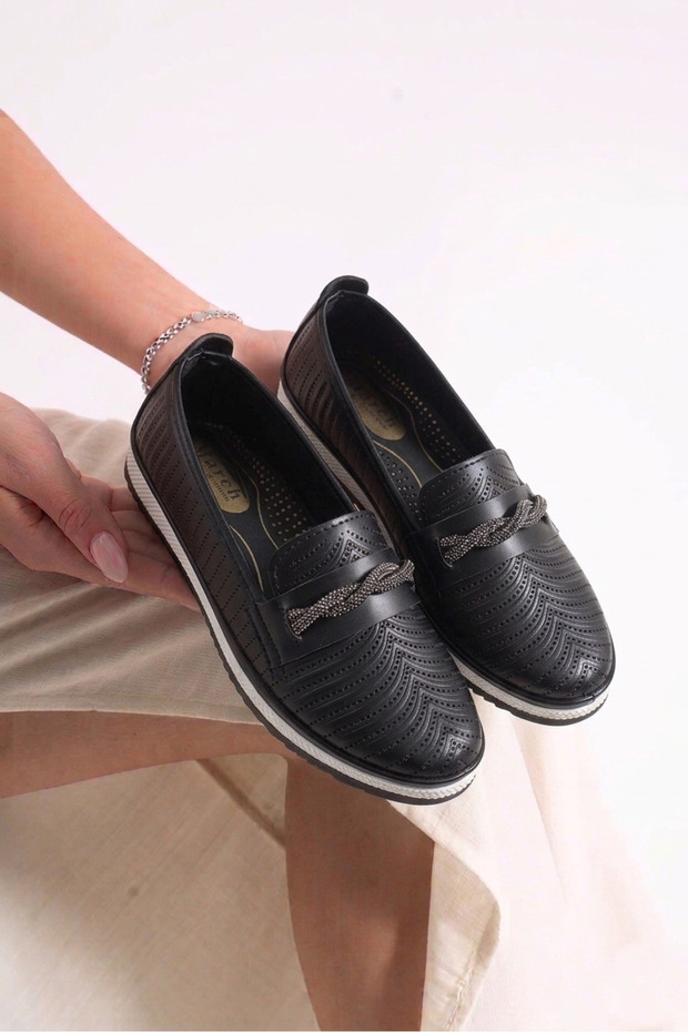 Marc 6341 Black Comfortable Flexible Daily Women's Shoes
