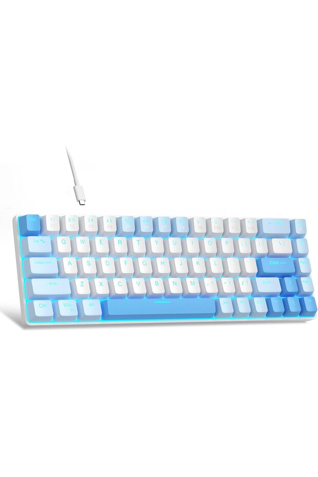 Portable 60% Mechanical Gaming Keyboard, MKBox LED Backlit Compact 68 Keys Mini Wired Office