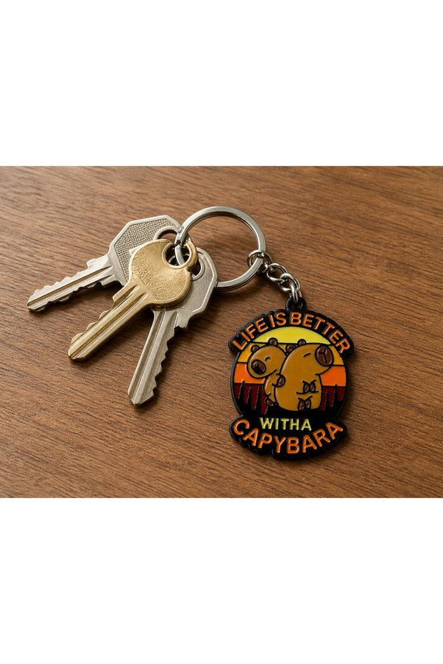 Capybara Figured Keychain Cute Design Colorful Metal Gift