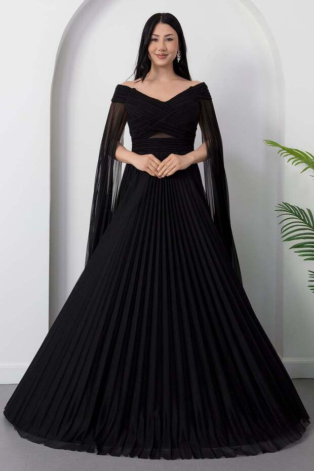 Strapless Neckline Pleated Tulle Dress Dmn0354