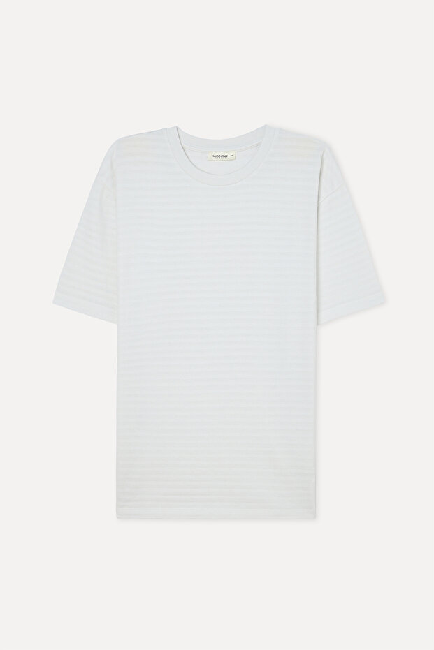 Men's Off-White Comfort Fit Crew Neck T-Shirt