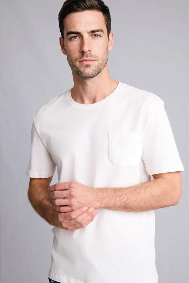 100% Cotton New Regular Fit Crew Neck Top H5363Ax26Sp