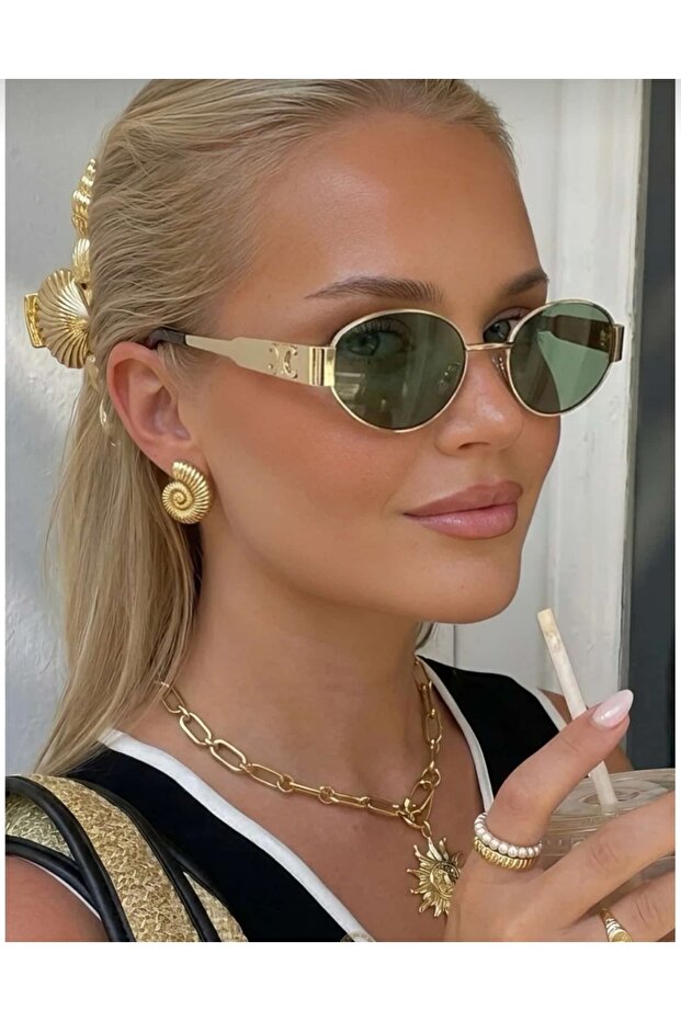 dapling GREEN glass gold mineral coated stylish unisex sunglasses