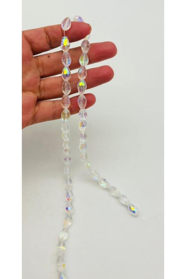 Transparent Janjanlı Color 8X11 cm Drop Model Crystal Beads 1 String