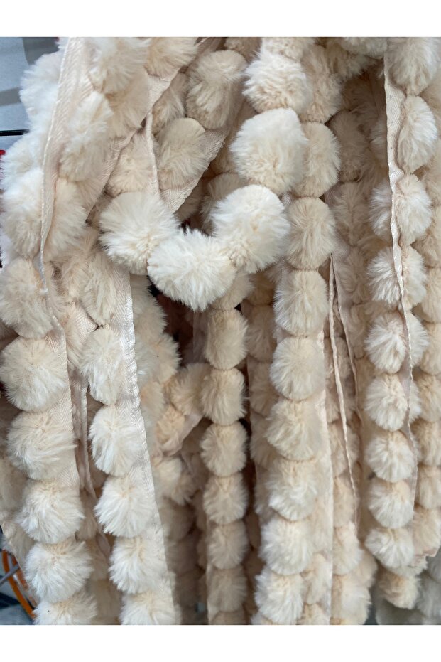 Peluş ponpon şerit süsleme şerit 1 metre